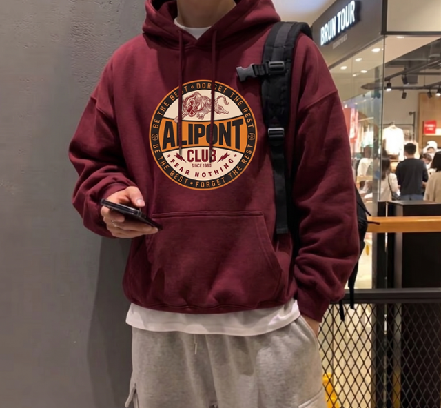 오버핏 클럽이중지 타이거 후드티