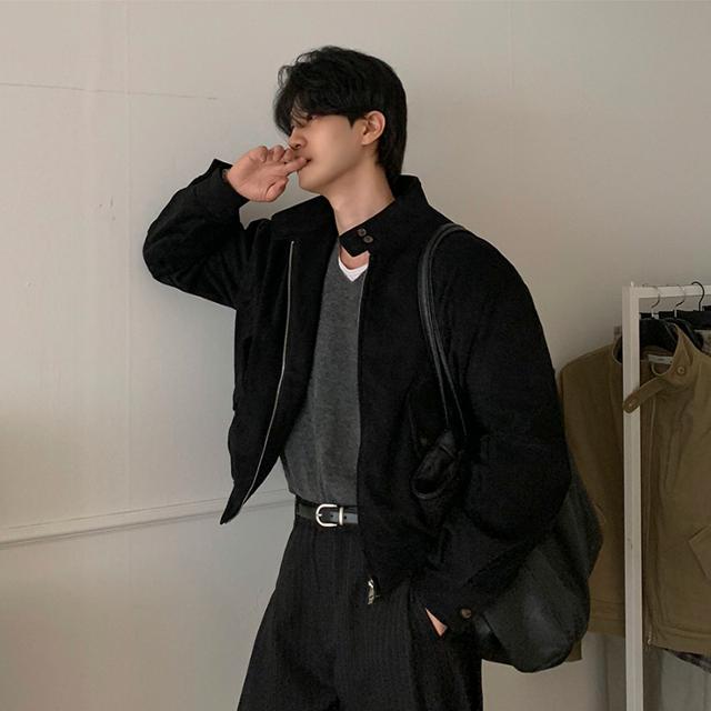 번 스웨이드 오버핏 크롭 헤링턴 자켓 (4color)