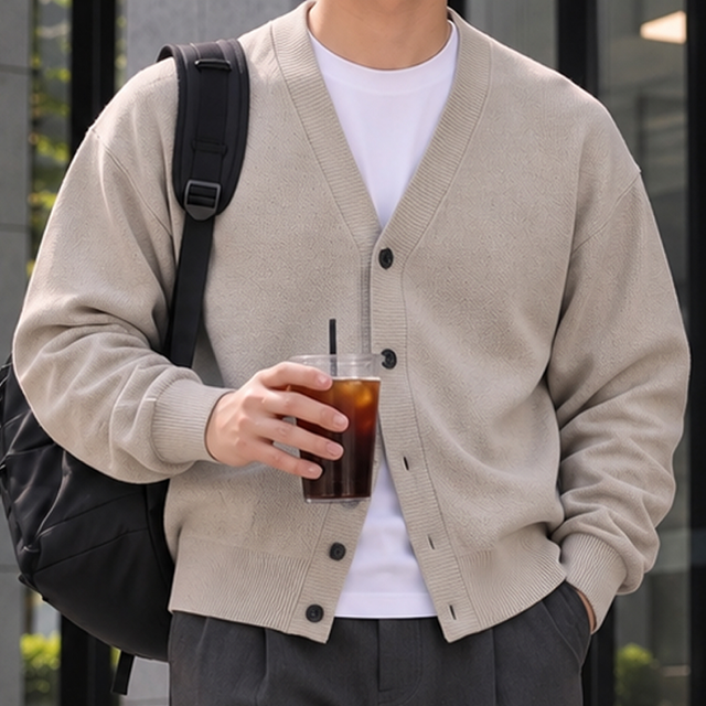 M부터3XL 어깨넓어보이는 빅사이즈 코드 투 골지 오버핏 브이넥 니트 가디건 8컬러