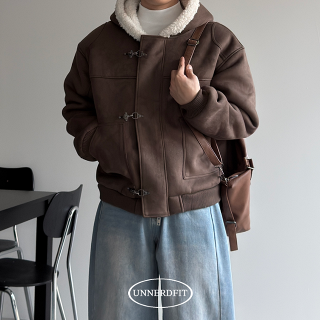 SG 버클 스웨이드 양털 후드무스탕 3color
