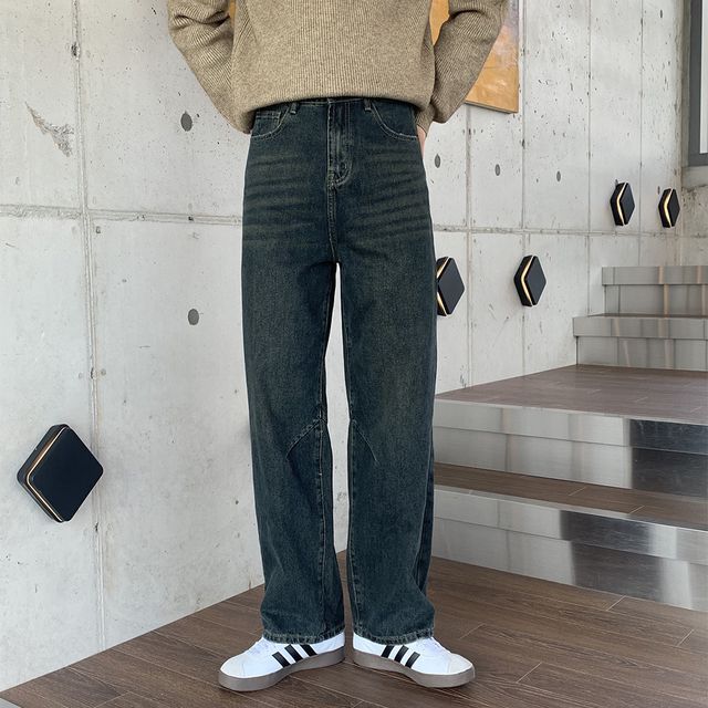 72 허리조절버튼 브러쉬 와이드데님 2컬러