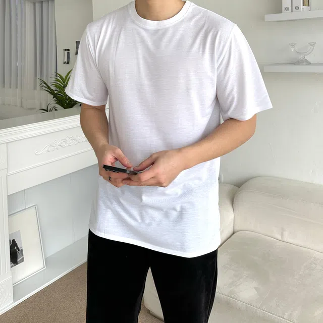 [당일출고][1+1할인] 레이어드 반팔티 레이어드티 코디하기쉬운 반팔 반팔티