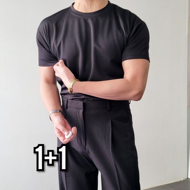 [1+1할인]남자 쿨링 아이스 머슬핏 반팔 티셔츠 10컬러