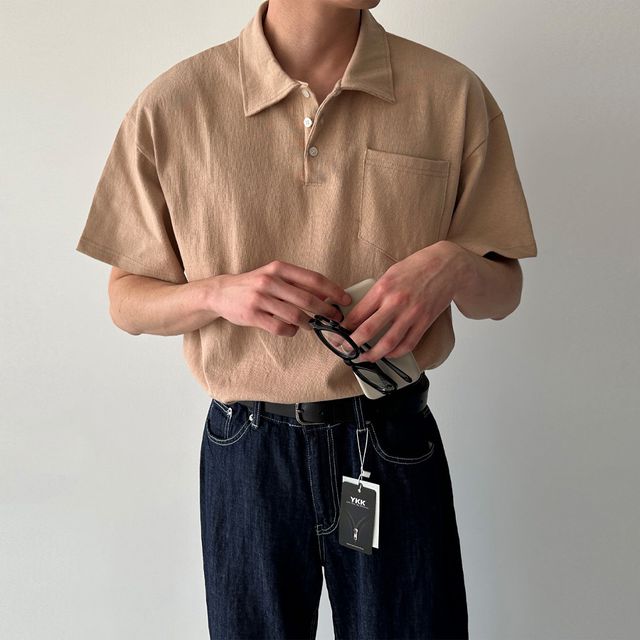 M~2XL 톡톡 오버핏 카라 반팔 티셔츠 (8color)
