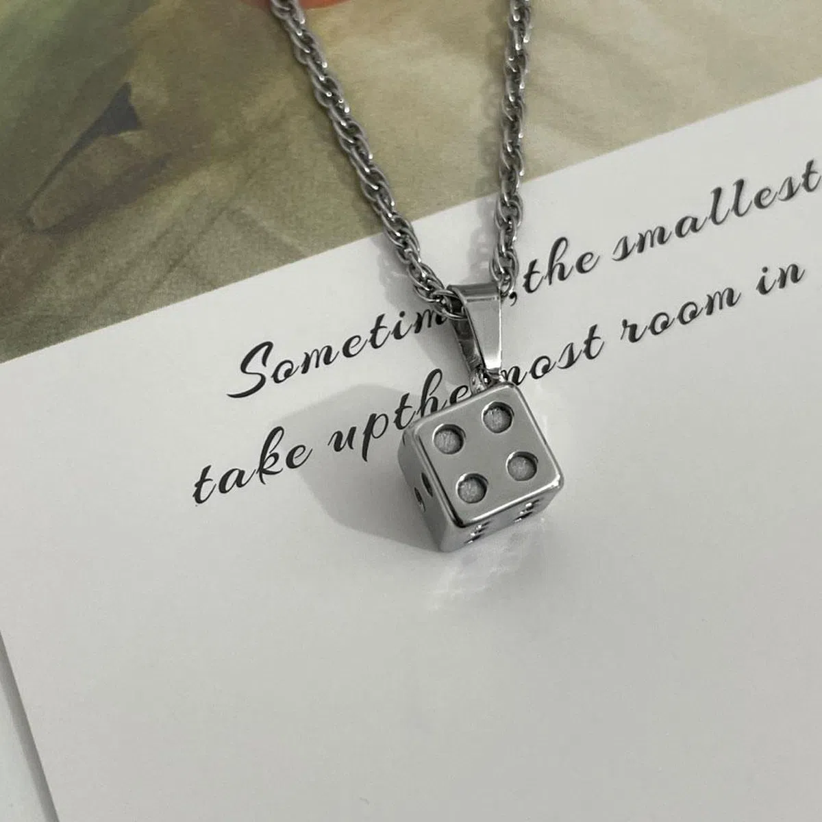 루크문] 럭키 다이스 써지컬 체인 목걸이 / LUCKY DICE SURGICAL NECKLACE