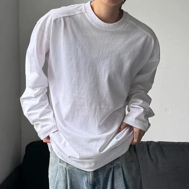 [롱슬리브] 어깨 넓어보이는 절개 긴팔 티셔츠 oa
