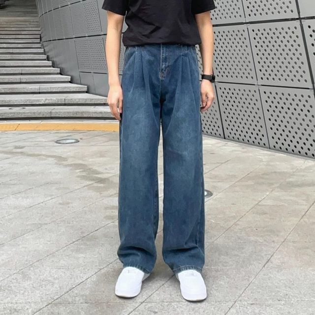 [인기제품] 핏보장 투턱 와이드 데님팬츠 워싱진 진청 연청 흑청 청바지