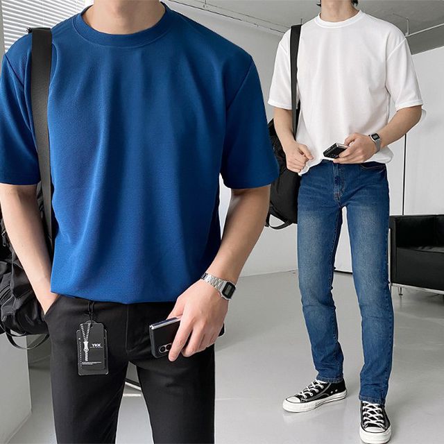 [1+1 할인] [당일출고] 베스트셀러 쿨링 아이스 뉴에어테크 가벼운 신소재 기능성 여름 반팔티 M L XL 주름제로 쫀득스판 8컬러
