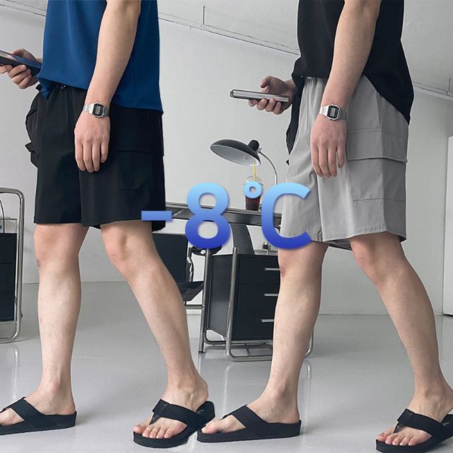 [1+1 할인] [당일출고] 아이스 반바지 카고 5부 냉감 스판 벤츄리 4컬러 26-36 빅사이즈 일상룩 물놀이룩 하프팬츠