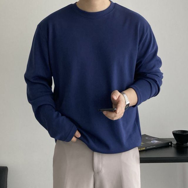 빅사이즈긴팔 무지 레이어드 남여공용 오버핏티셔츠