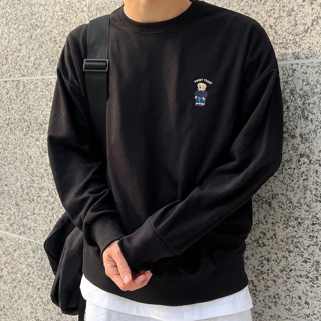 [당일출고] [1+1할인] 스윗테디 오버핏 커플 데일리 후드 티셔츠 맨투맨 (2colors)
