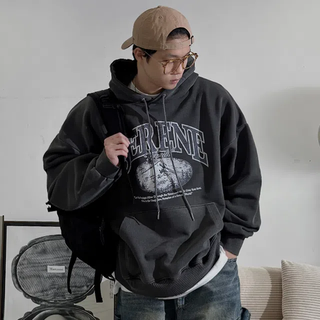 [S-XL] 세레네 레터링 오버핏 후드 남녀공용 6color PDG