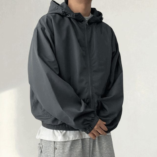 크러쉬 하이넥 후드집업점퍼 (3color)