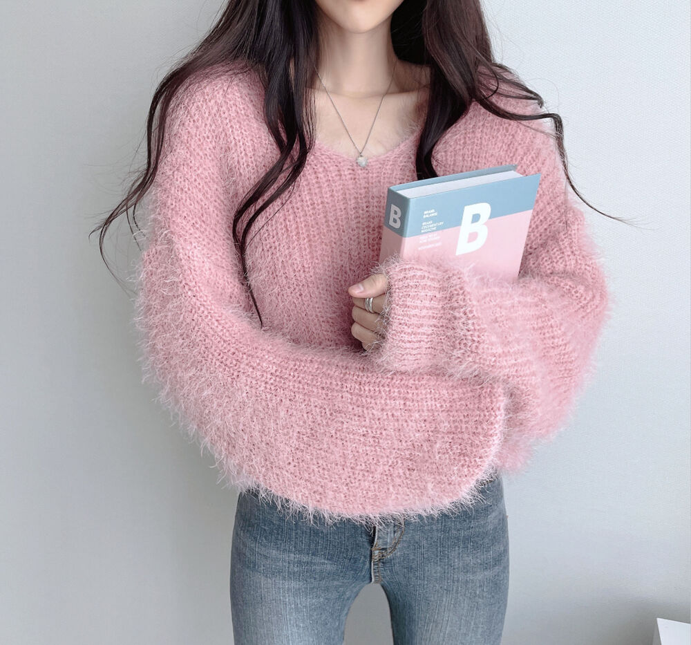 Vネックバルーンクロップドニット | ファッション通販サイト NUGU