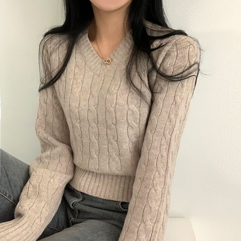 12color] Vネックケーブル長袖ニット | ファッション通販サイト NUGU