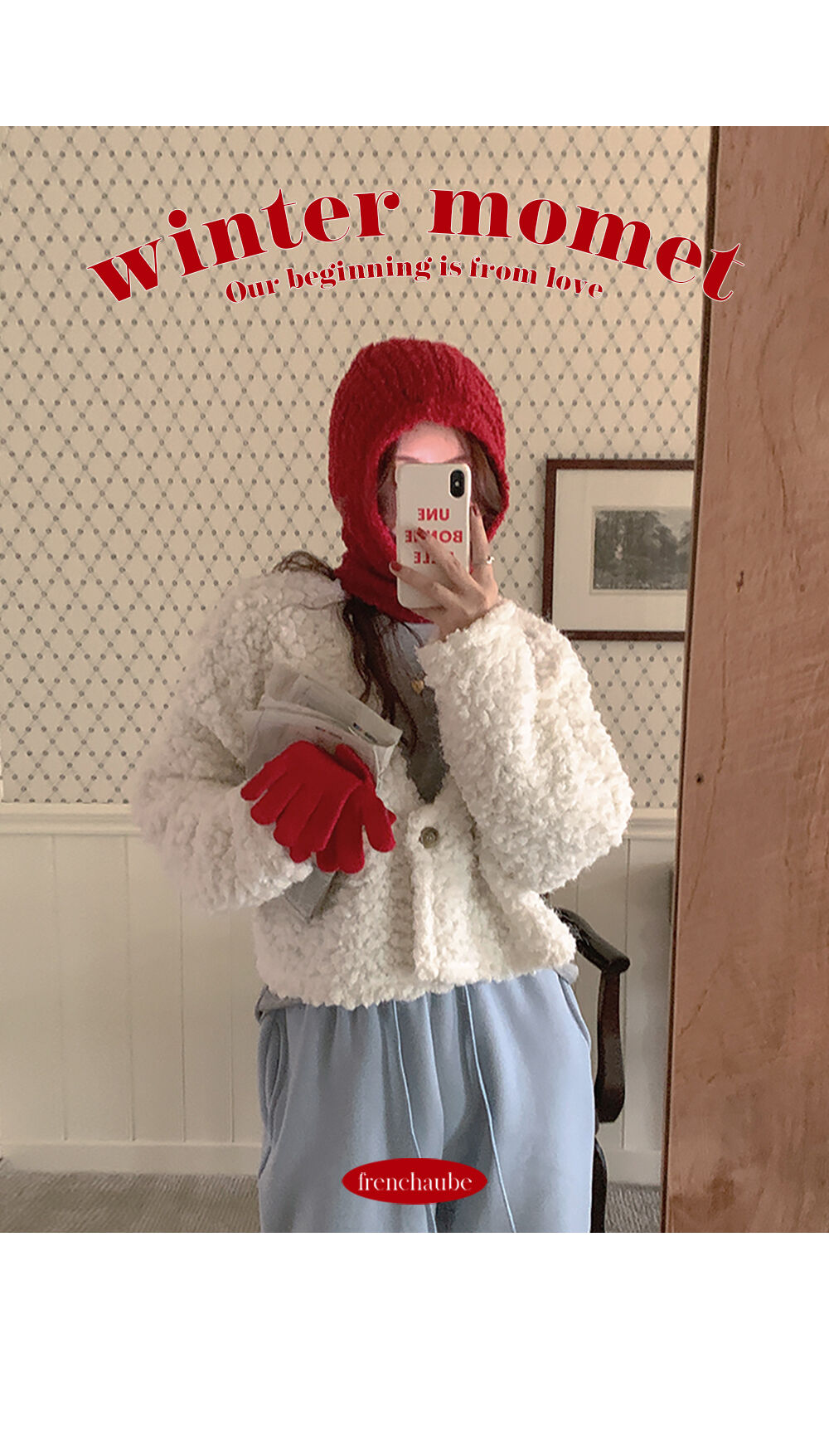 NUGU FRENCH AUBE ウールブークレハーフ冬 カラーコート ウールブークレハーフコート(2color) | ファッション通販サイト NUGU