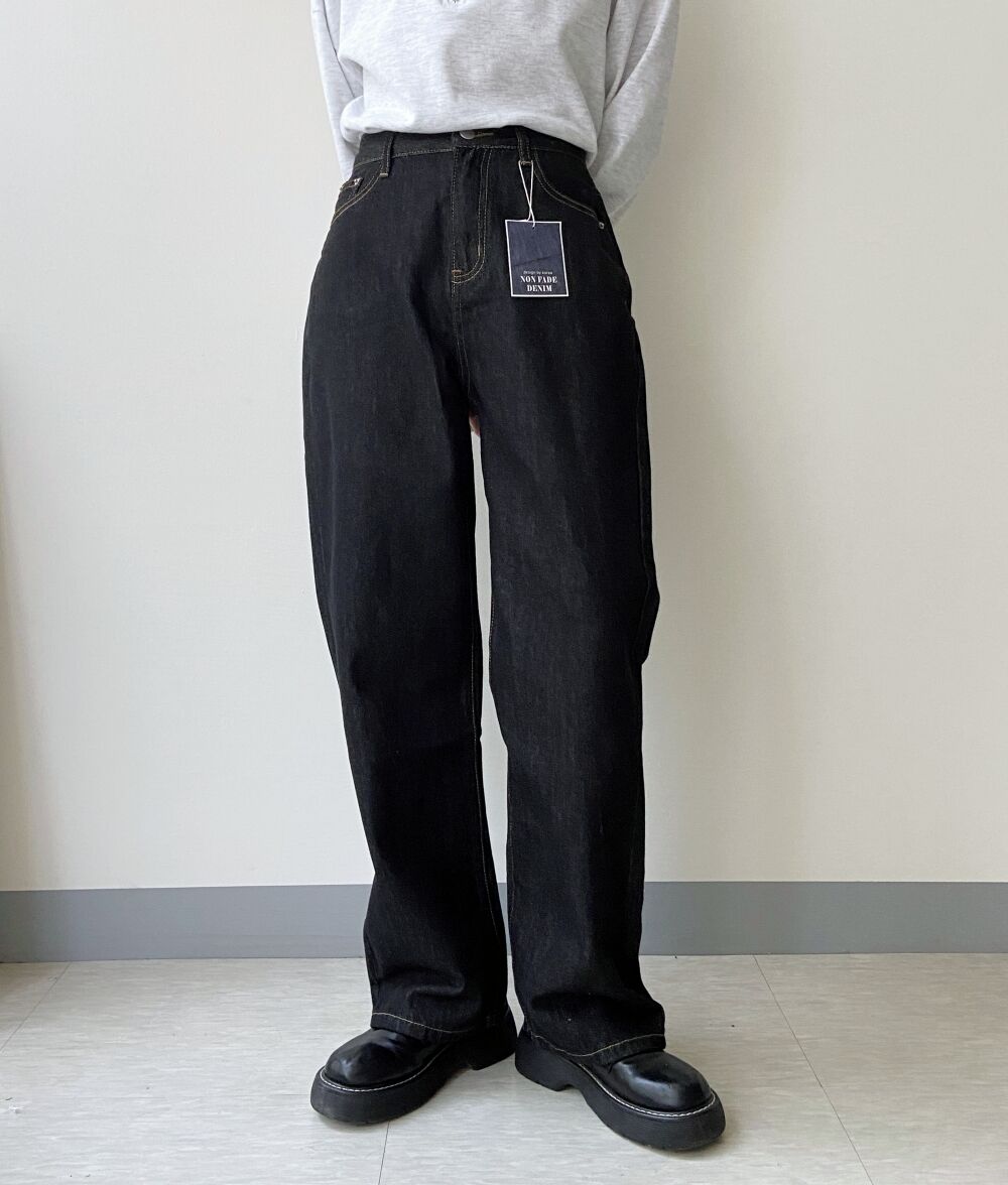 ストレートワイドデニムパンツ2color | ファッション通販サイト NUGU