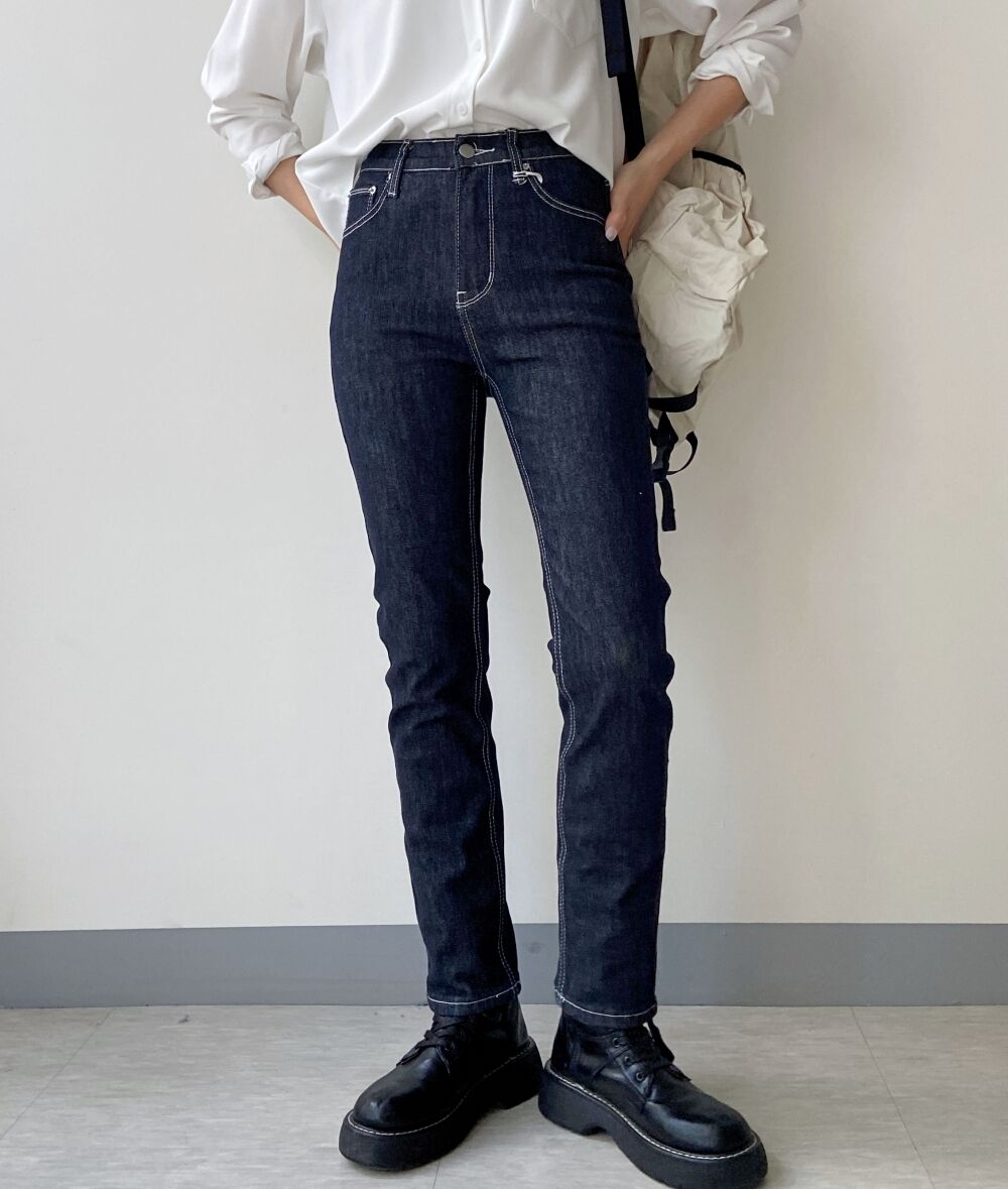 set] outer+pants デニムジャケット+ストレートブーツカット