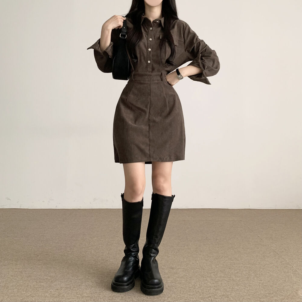 HYSTERIC RAINBOWワッペン コーデュロイミニワンピース HYSTERIC GLAMOUR（ヒステリックグラマー）の「HYSTERIC RAINBOW