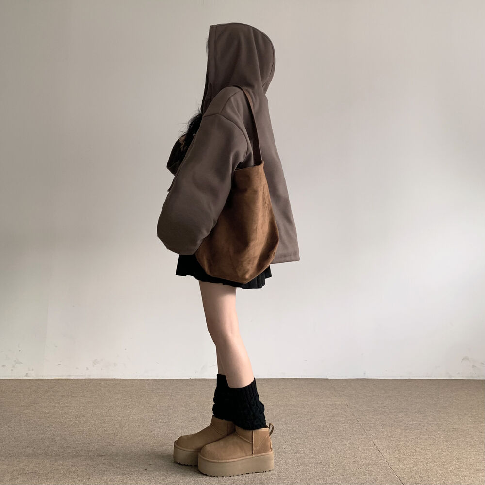 オーバーサイズキルティングフード付きジャケット