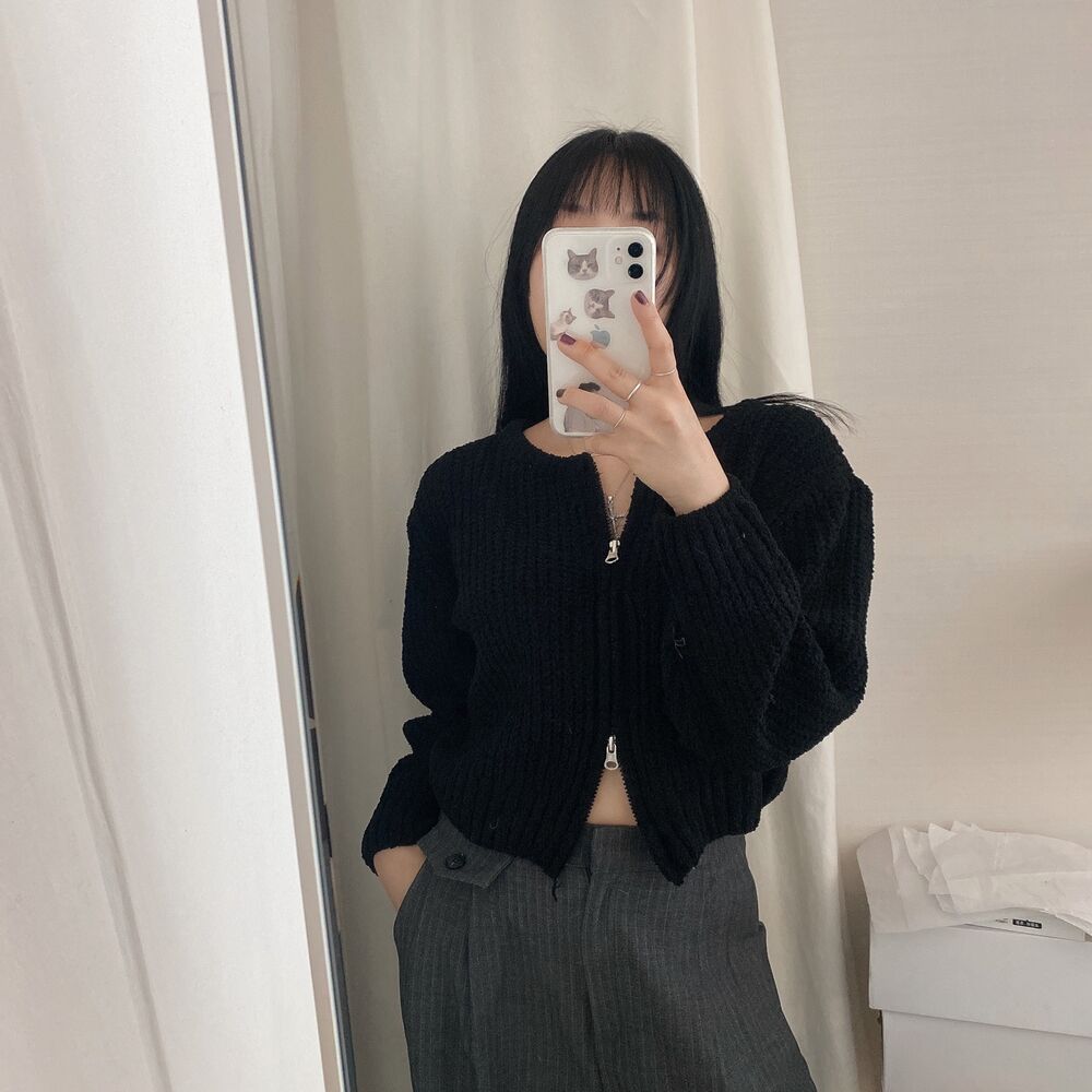 2WAYジップアップクロップドニット | ファッション通販サイト NUGU