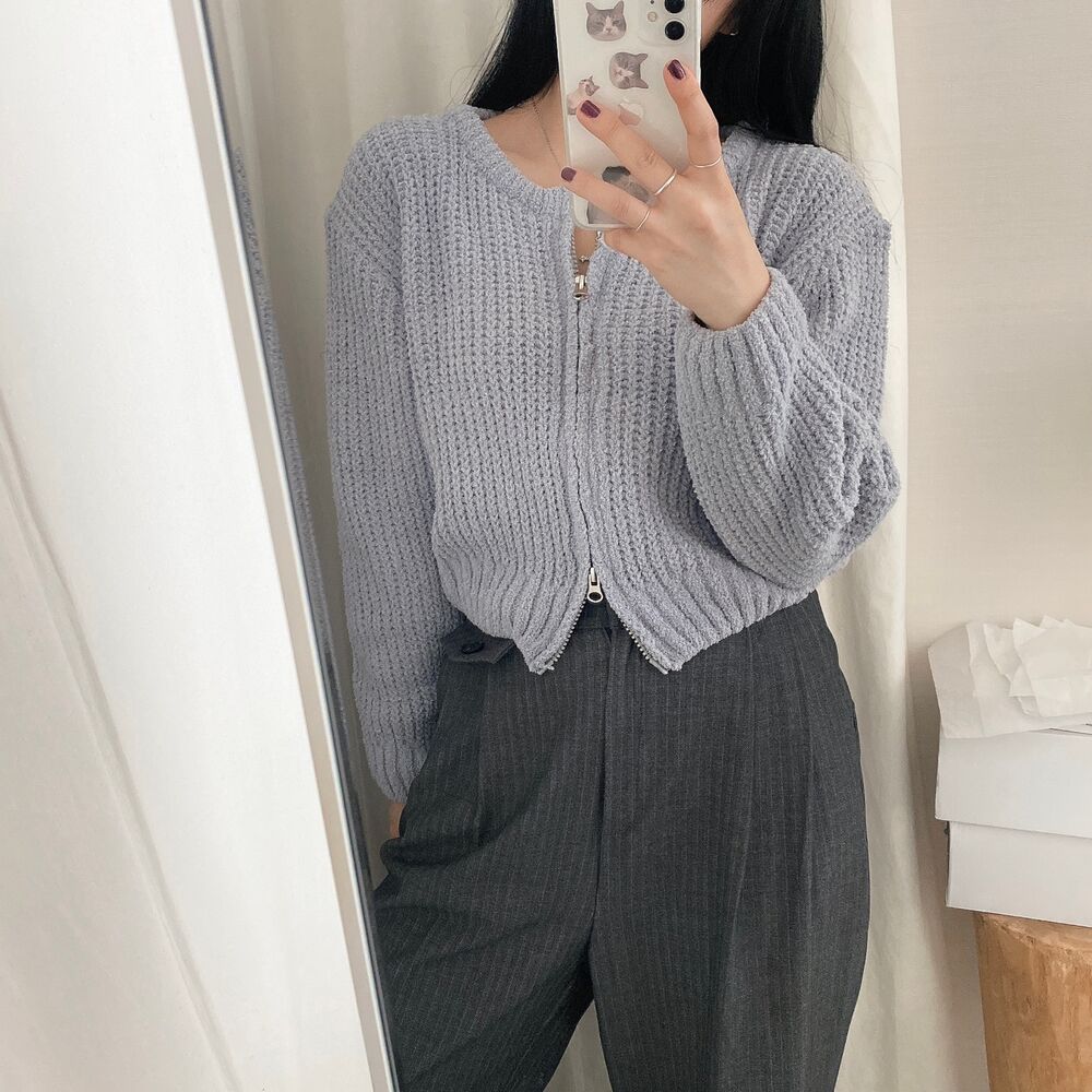 2WAYジップアップクロップドニット | ファッション通販サイト NUGU