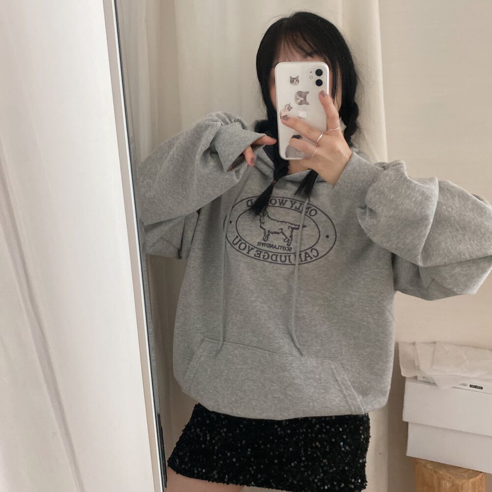 裏地起毛] ステッチオーバーサイズフードパーカー