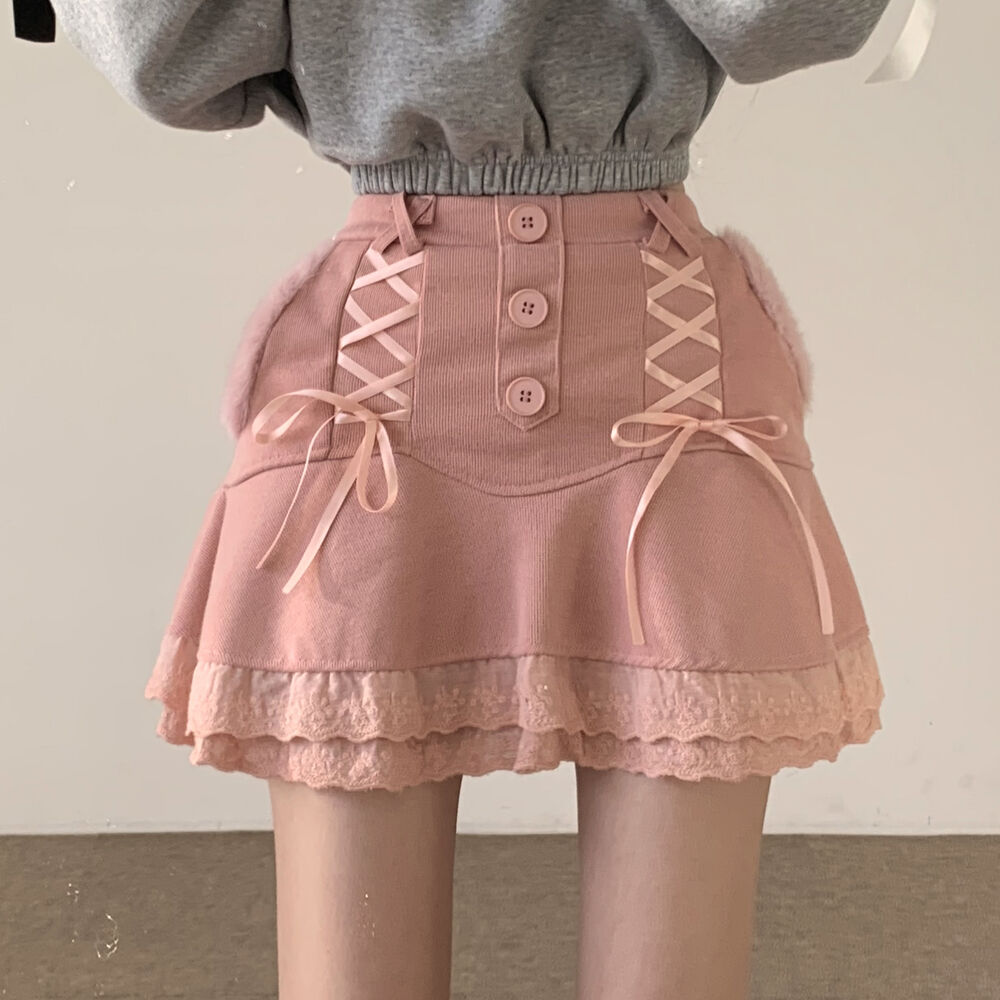 galliano ガリアーノ　ミニスカート　シルク　リボン　レース　ピンク リボンバルーンミニスカート[品番：VINK0002849]｜URBAN CHERRY
