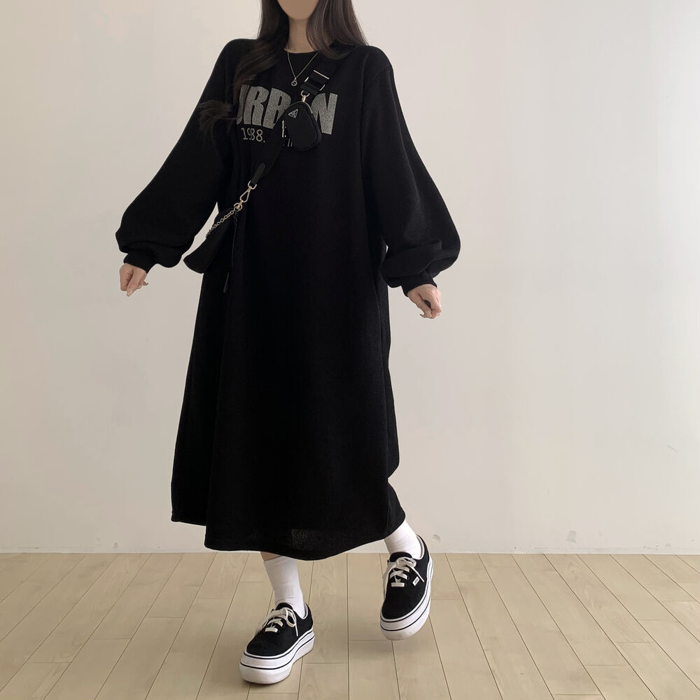 リブオーバーサイズロングワンピース | ファッション通販サイト NUGU