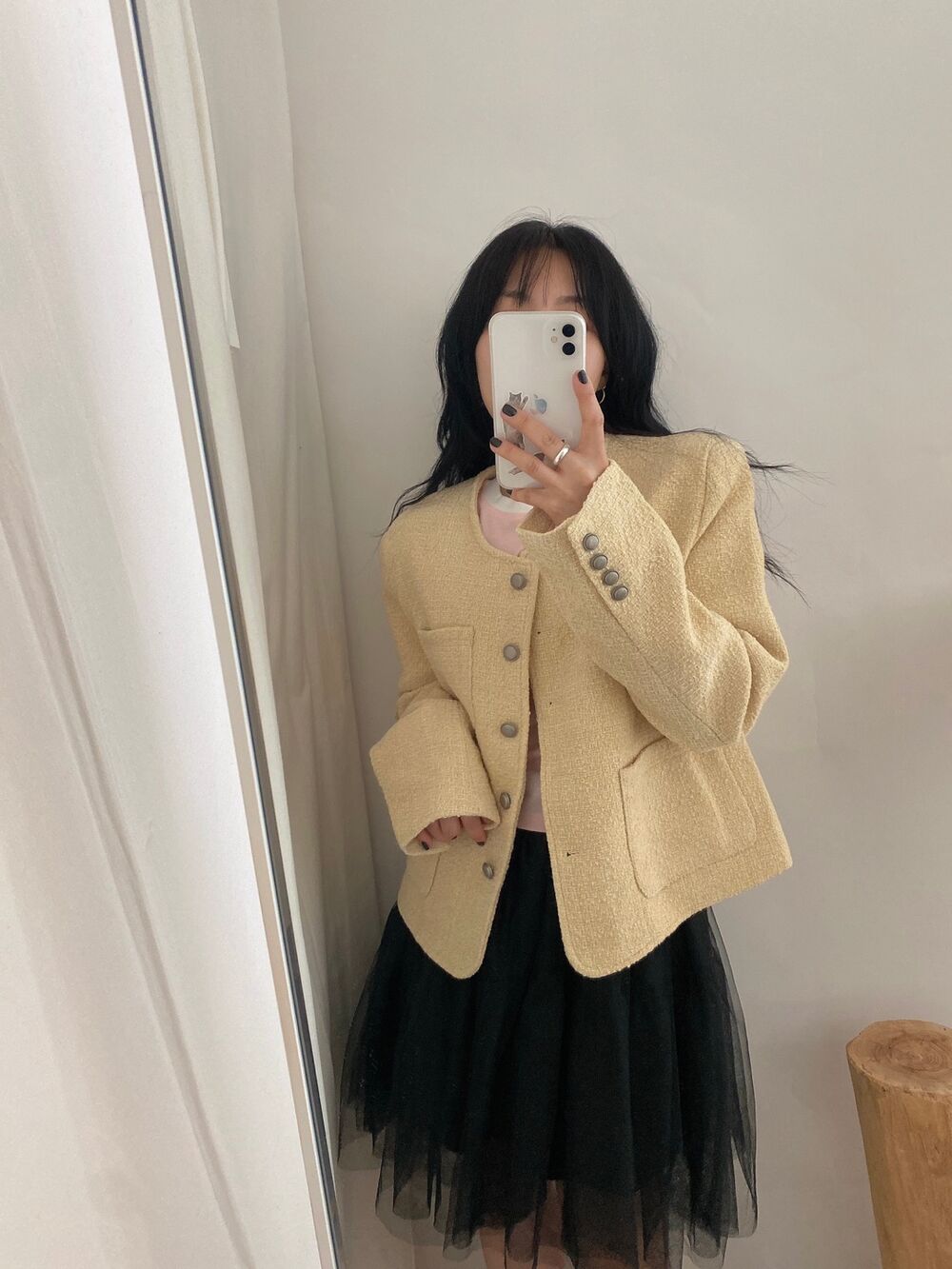 Bicolor Tweed ジャケット バイカラー ツイード Plage 春 plage（プラージュ）の「WO/SILK MIX tweed ジャケット◇（その他