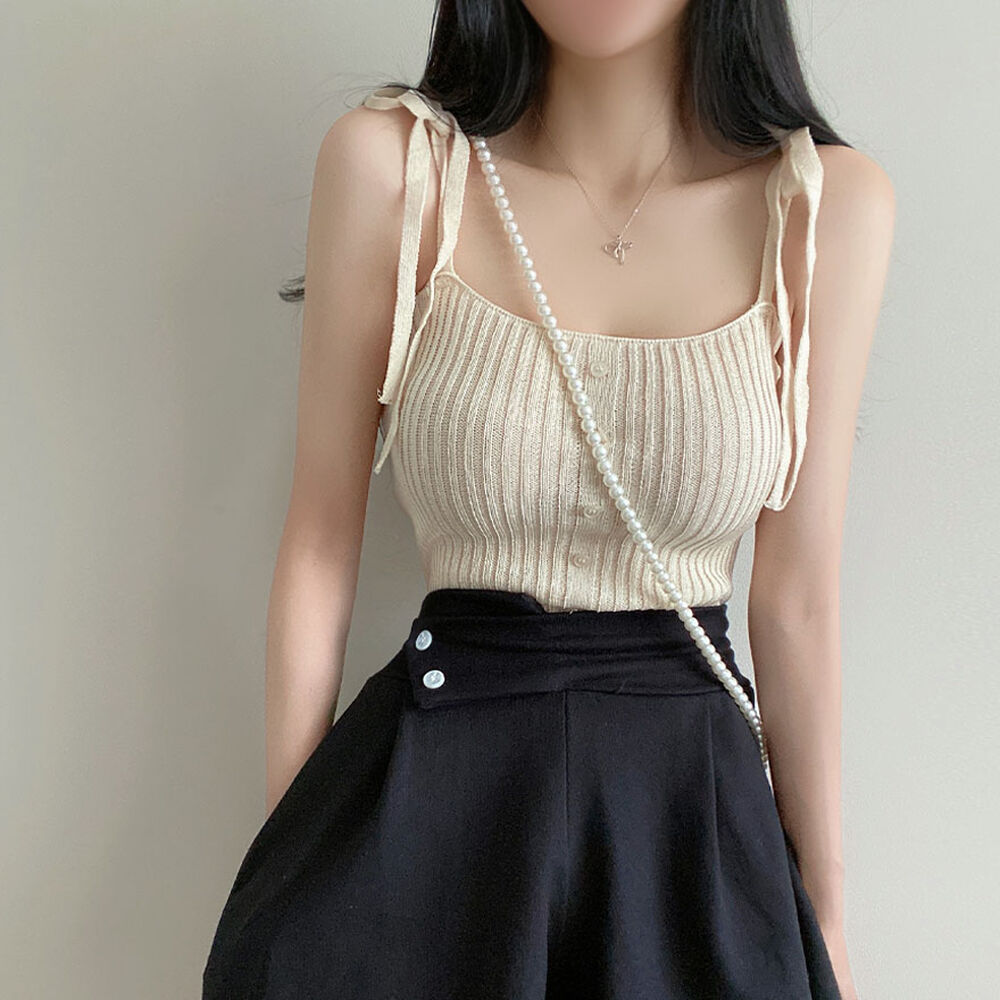 シールームリン ブークレニットスクエアキャミ コットンブークレニット