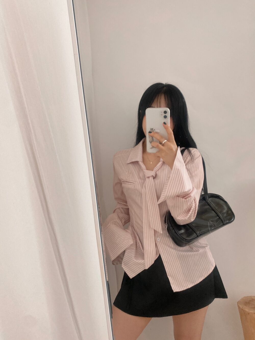 ピンクタイy2kストライプシャツ | ファッション通販サイト NUGU