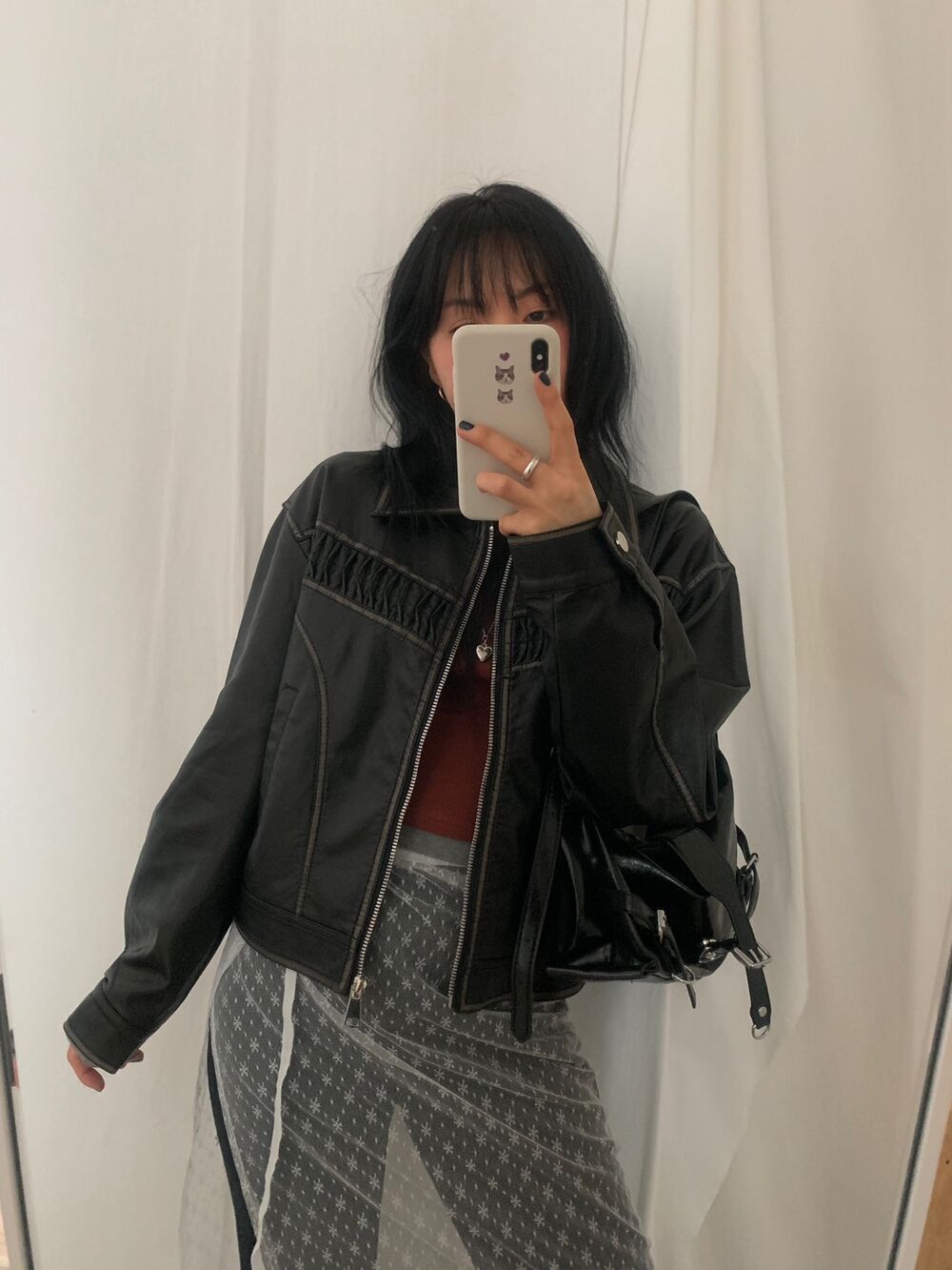 フリルウォッシュヴィンテージカラーレザージャケット