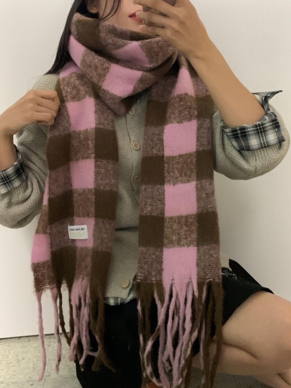 チェックニットマフラー | ファッション通販サイト NUGU